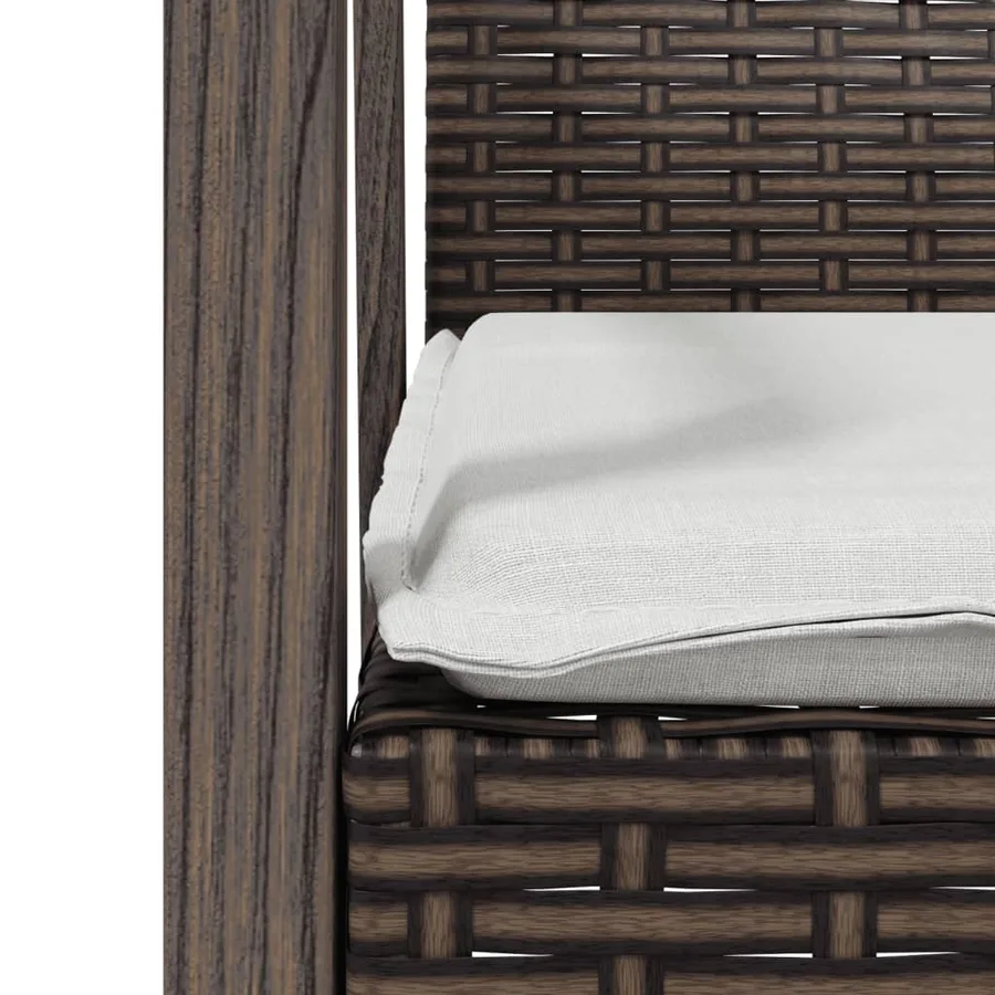 Chaises de jardin coussins lot de 4 marron 56,5x57x83 cm rotin - 7