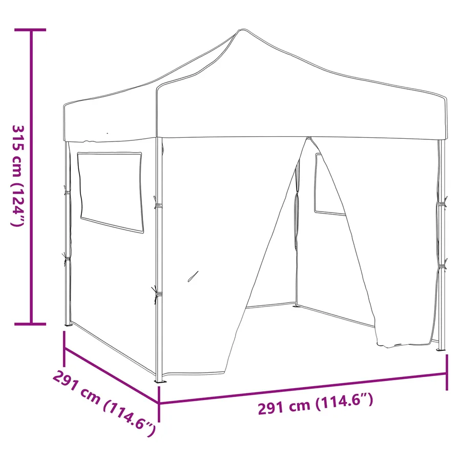 Tente de fête Bleu 291 x 291 x 315 cm Tissu Oxford - 12