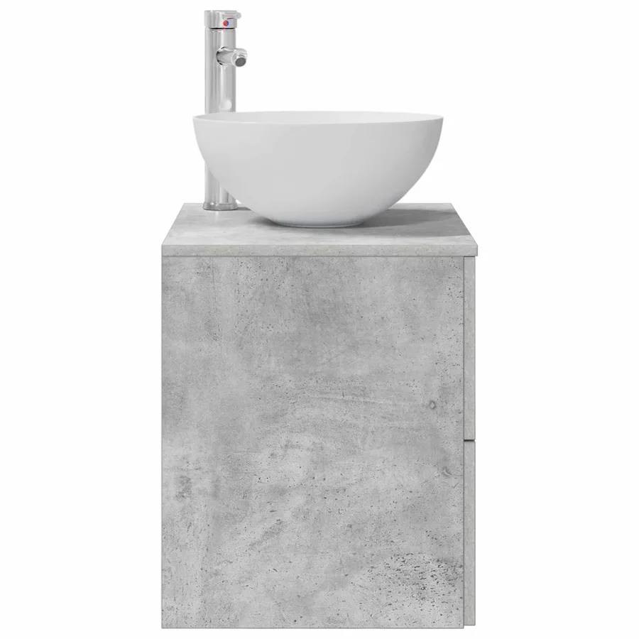 Meuble lavabo mural Gris béton 49,5 x 35 x 63 cm - 4