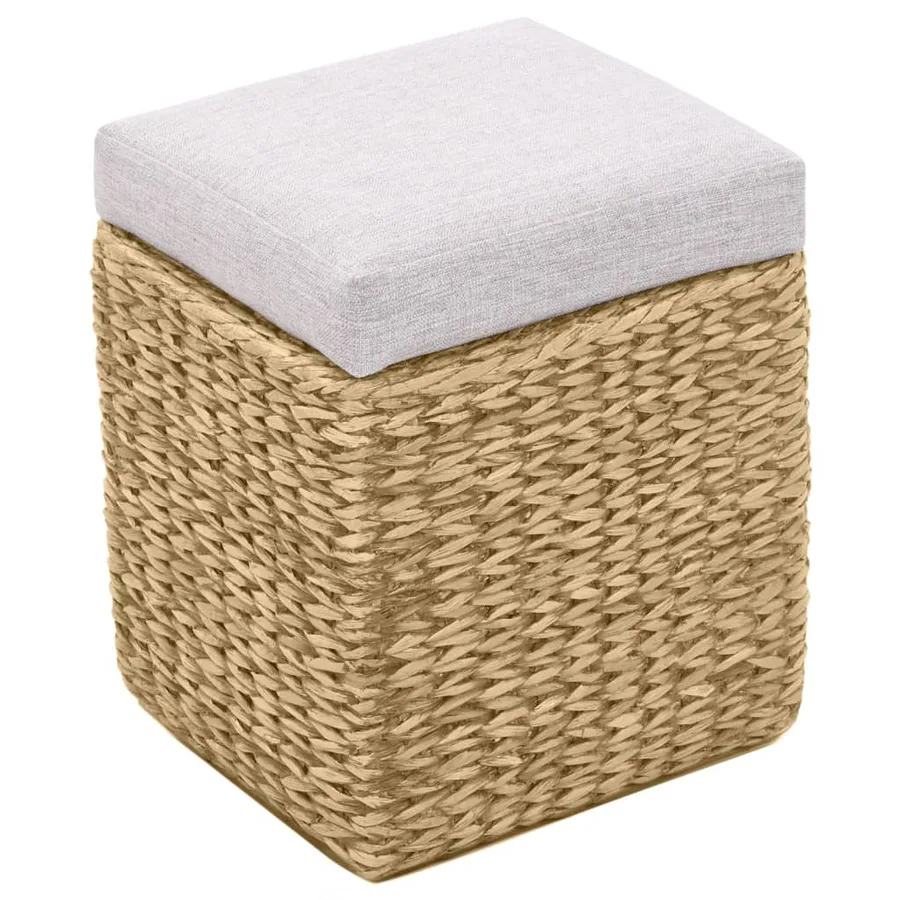 Banc avec 2 poufs Jacinthe d'eau Gris - 11