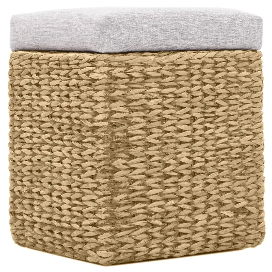 Banc avec 2 poufs Jacinthe d'eau Gris - 12