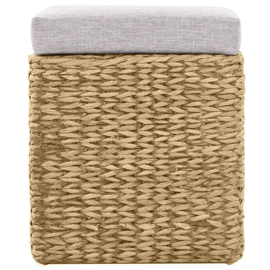 Banc avec 2 poufs Jacinthe d'eau Gris - 13