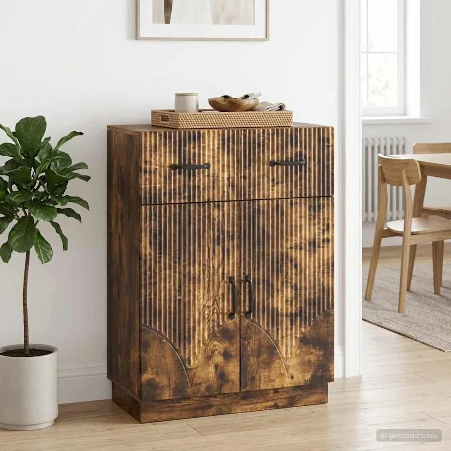 Buffet Chêne fumé 66 x 34,5 x 87 cm Bois d'ingénierie - 4