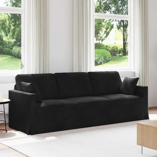 Canapé Noir 228 x 78 x 80 cm Velours