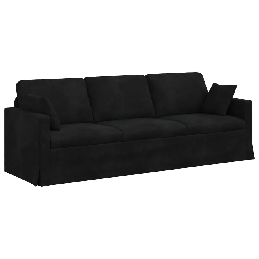 Canapé Noir 228 x 78 x 80 cm Velours - 2