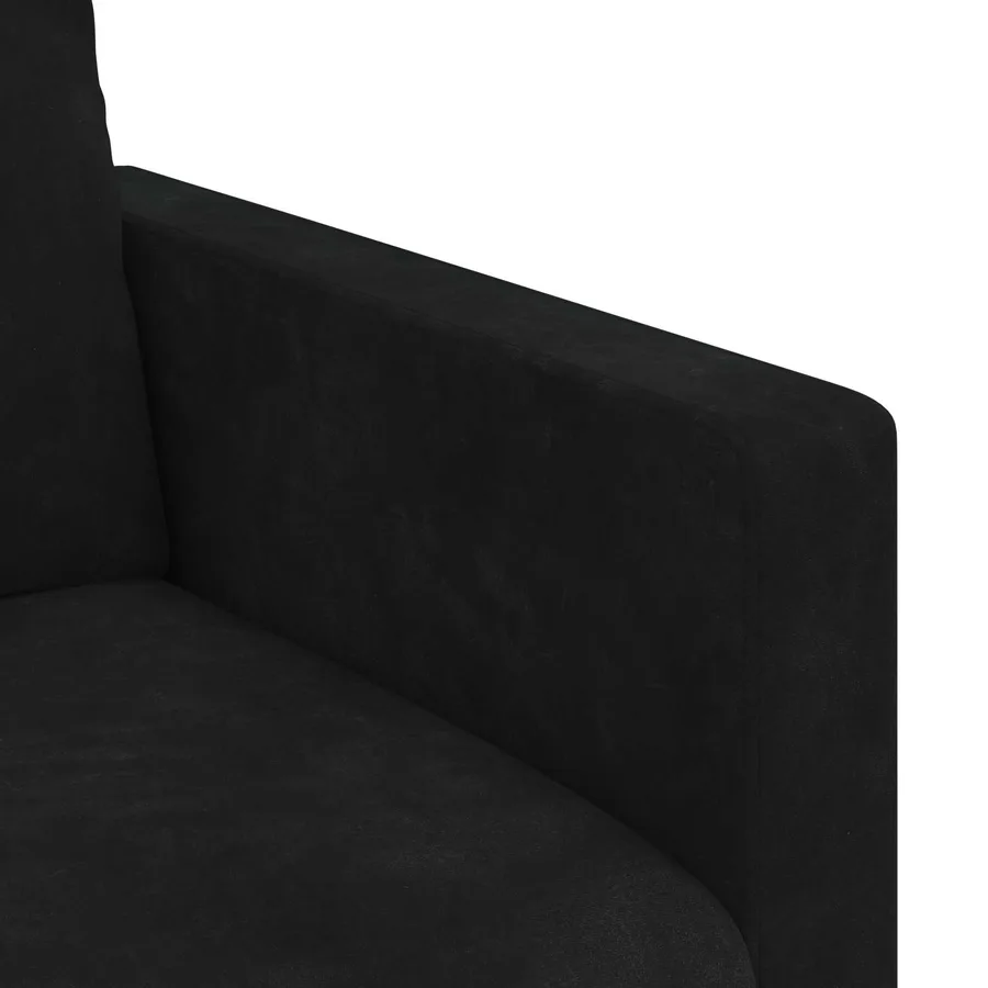 Canapé Noir 228 x 78 x 80 cm Velours - 7