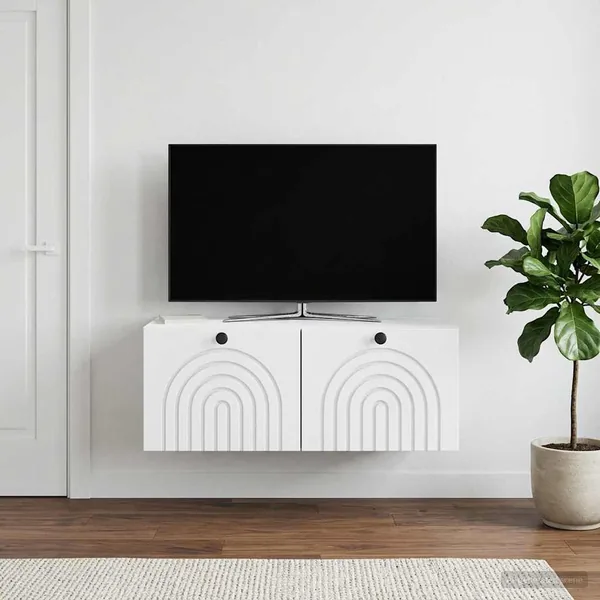 Meuble TV mural Blanc 78,5 x 41 x 30 cm Bois d'ingénierie