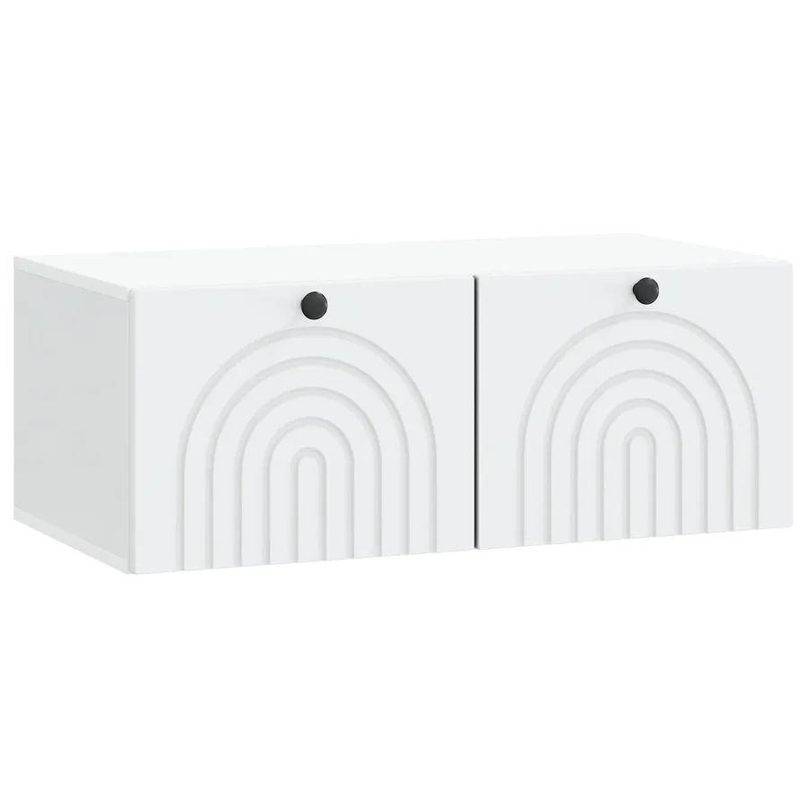 Meuble TV mural Blanc 78,5 x 41 x 30 cm Bois d'ingénierie - 2