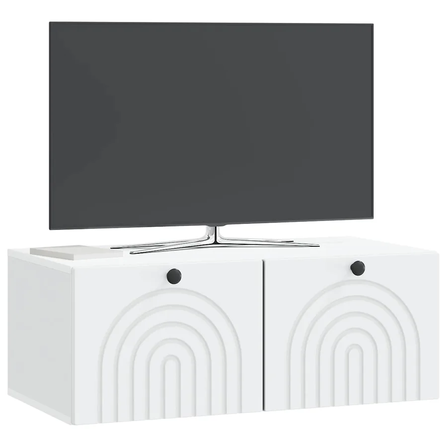 Meuble TV mural Blanc 78,5 x 41 x 30 cm Bois d'ingénierie - 3