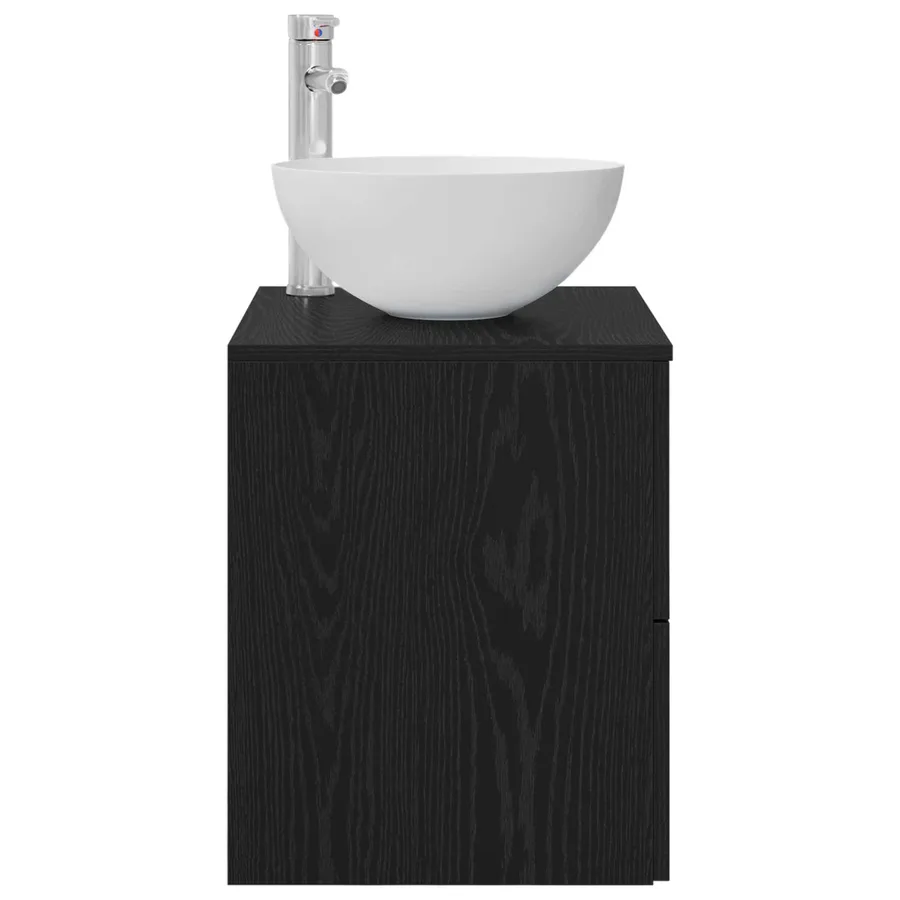 Meuble lavabo mural Chêne noir 49,5 x 35 x 63 cm - 4