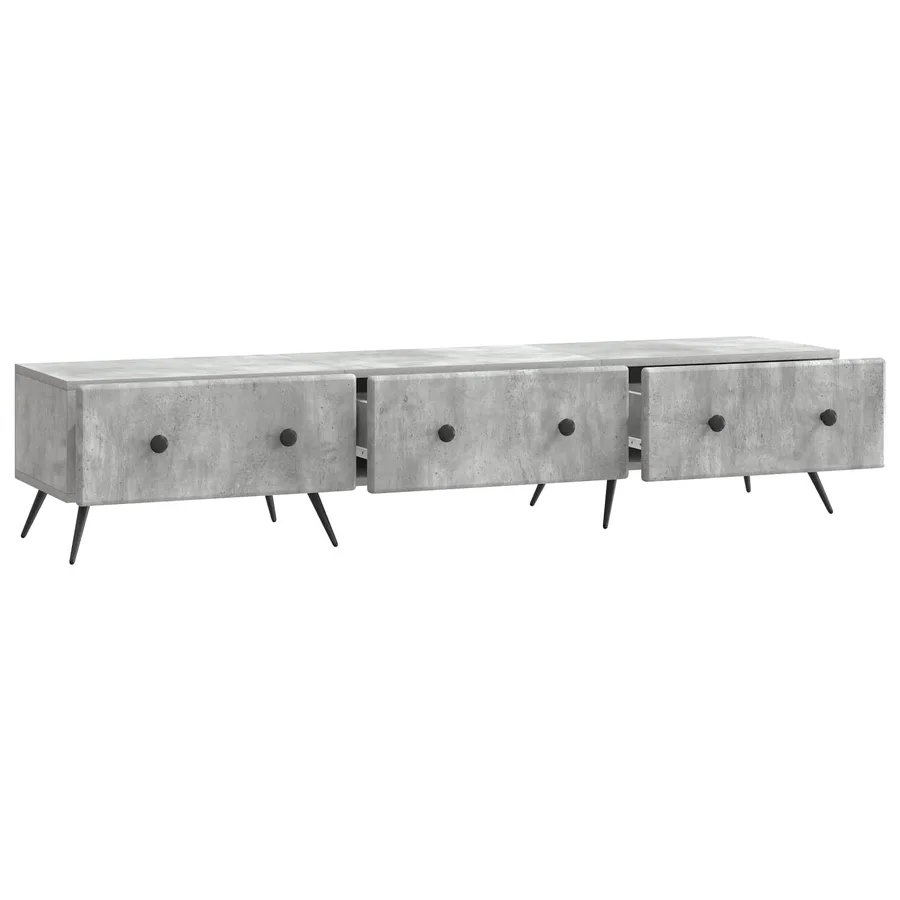Meuble TV Gris béton 147 x 34,5 x 30 cm Bois d'ingénierie - 5