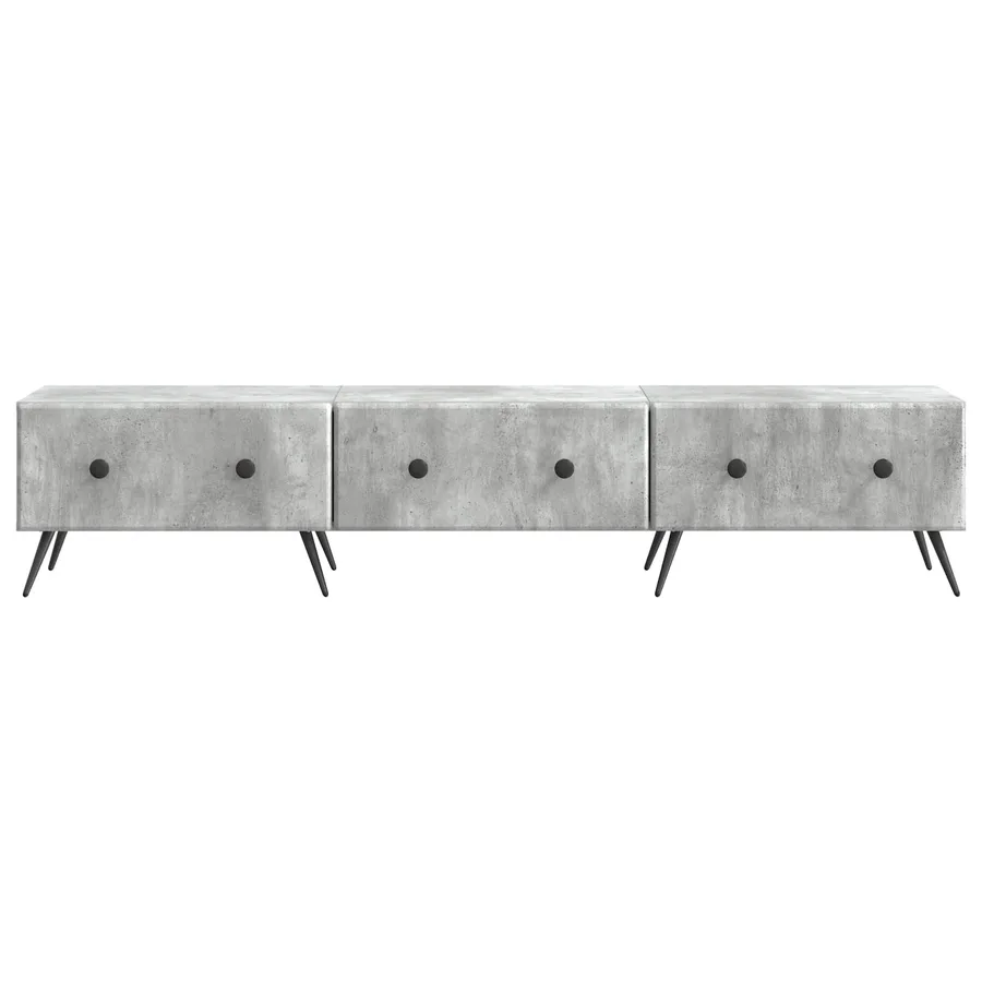 Meuble TV Gris béton 147 x 34,5 x 30 cm Bois d'ingénierie - 6