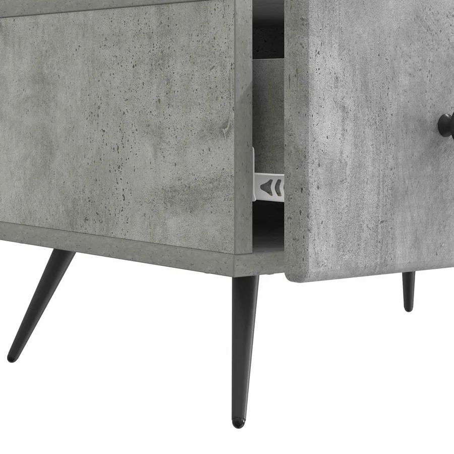 Meuble TV Gris béton 147 x 34,5 x 30 cm Bois d'ingénierie - 9