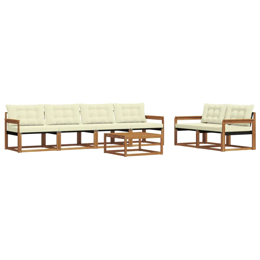 Ensemble de canapés d'extérieur 7 pcs Naturel et Crème - 2