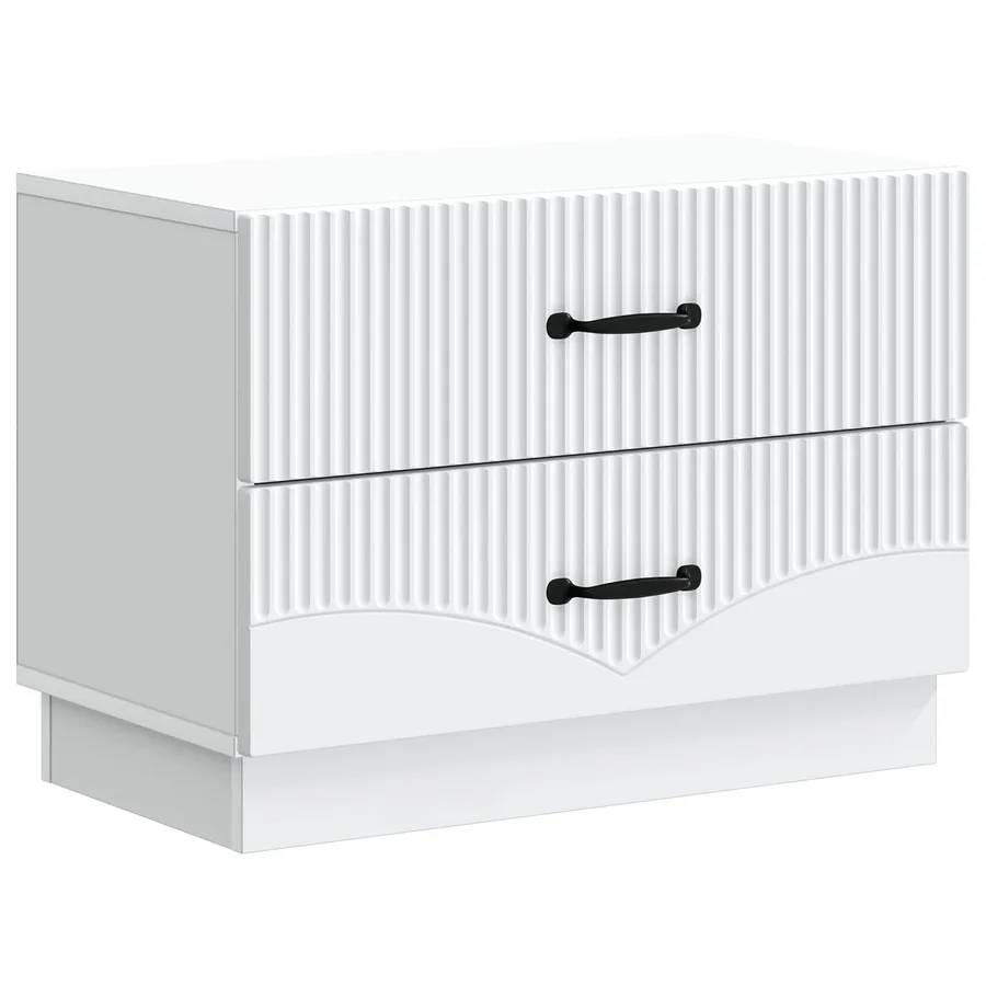 Cabinet de chevet Blanc 62 x 34,5 x 44,5 cm Bois d'ingénierie - 2
