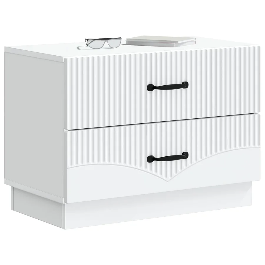 Cabinet de chevet Blanc 62 x 34,5 x 44,5 cm Bois d'ingénierie - 3