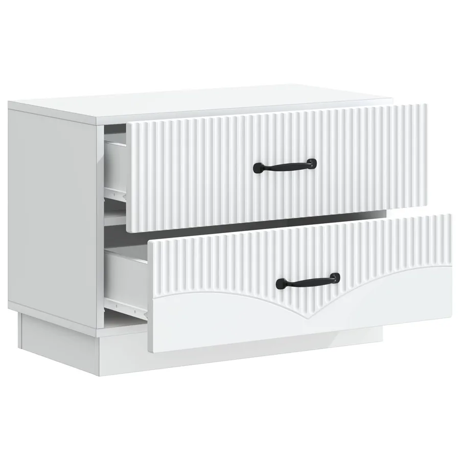 Cabinet de chevet Blanc 62 x 34,5 x 44,5 cm Bois d'ingénierie - 4