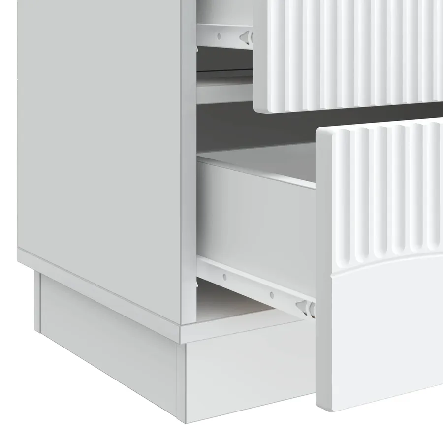 Cabinet de chevet Blanc 62 x 34,5 x 44,5 cm Bois d'ingénierie - 9