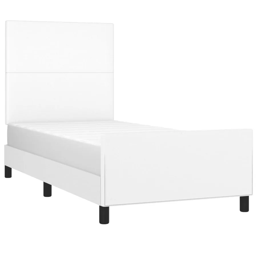 Cadre de lit sans matelas blanc 100x200 cm similicuir - 3