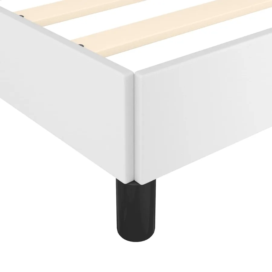Cadre de lit sans matelas blanc 100x200 cm similicuir - 8