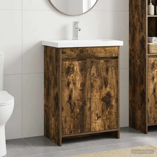 Ensemble de mobilier de salle de bain Chêne fumé
