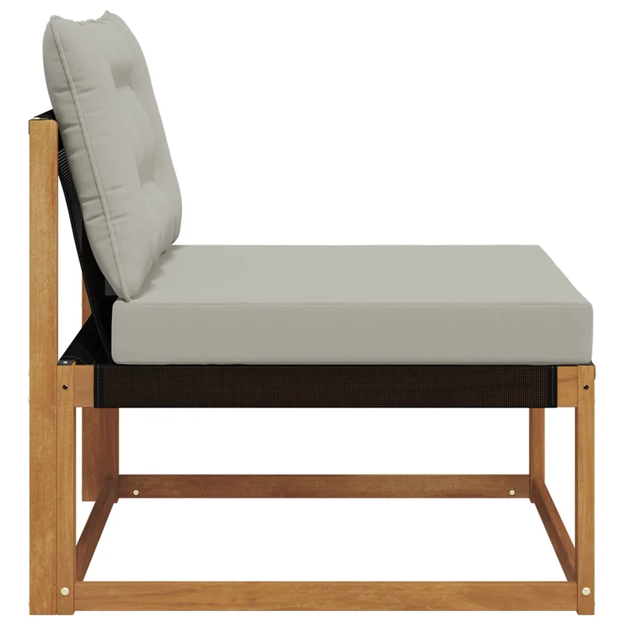 Sofa de milieu extérieur Bois d'acacia massif et Textilène - 5