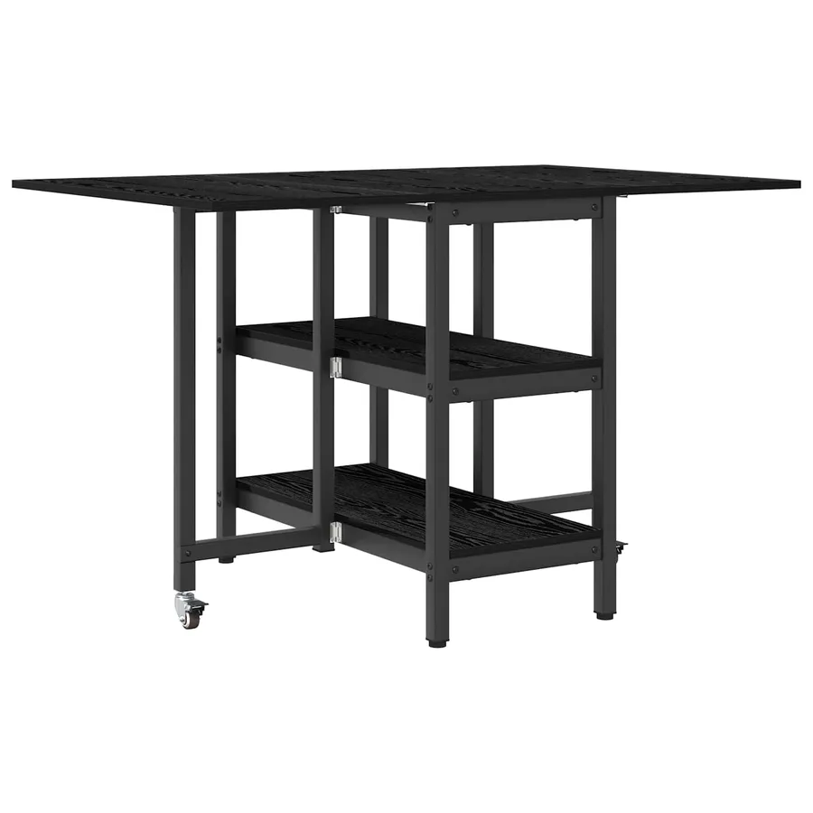 Table à dîner 122 x 80 x 76,5 cm Bois d'ingénierie Chêne noir - 7