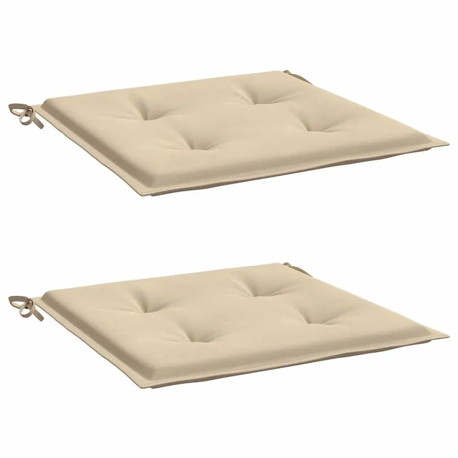 Coussins de chaise jardin lot de 2 beige 40x40x4cm tissu oxford - 3