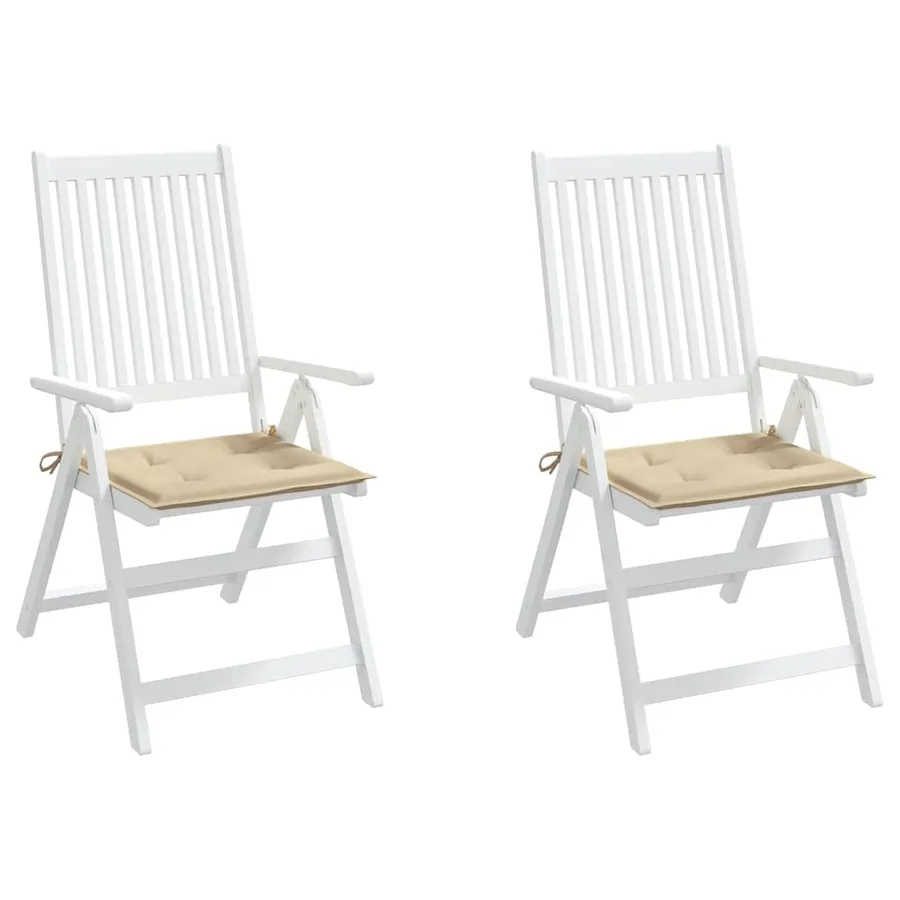 Coussins de chaise jardin lot de 2 beige 40x40x4cm tissu oxford - 4