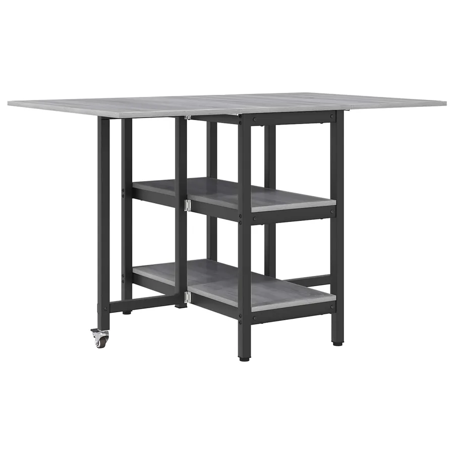 Table à dîner 122 x 80 x 76,5 cm Bois d'ingénierie Sonoma gris - 2