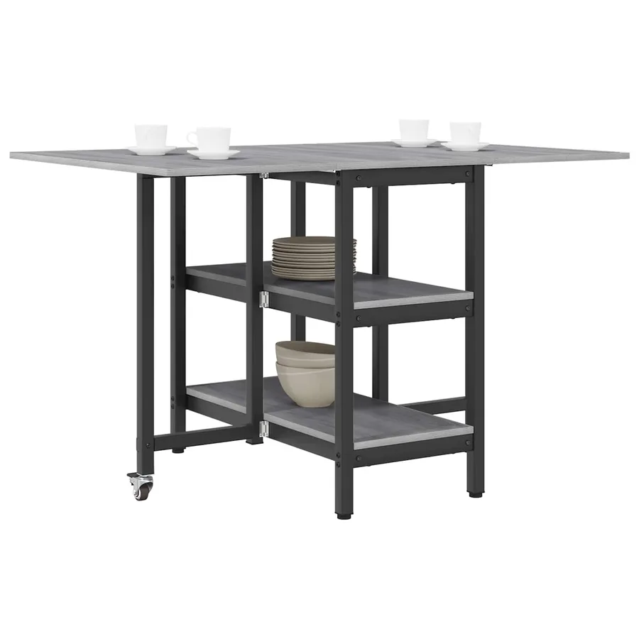 Table à dîner 122 x 80 x 76,5 cm Bois d'ingénierie Sonoma gris - 3