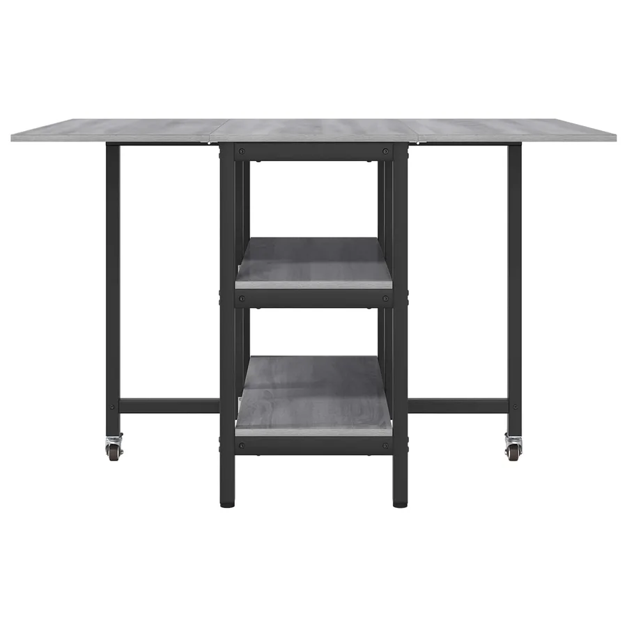 Table à dîner 122 x 80 x 76,5 cm Bois d'ingénierie Sonoma gris - 5
