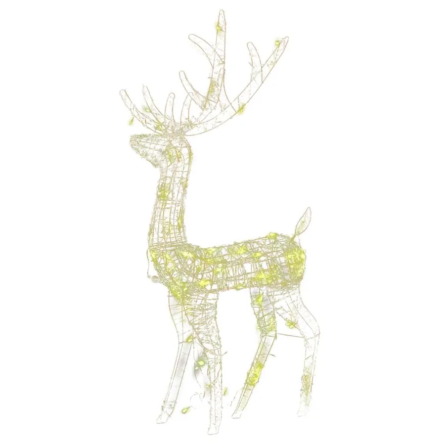 Décorations de Noël de renne Acrylique 3 pcs 128 cm Blanc chaud - 3