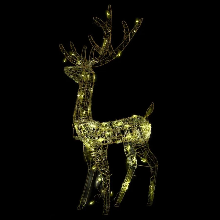 Décorations de Noël de renne Acrylique 3 pcs 128 cm Blanc chaud - 7