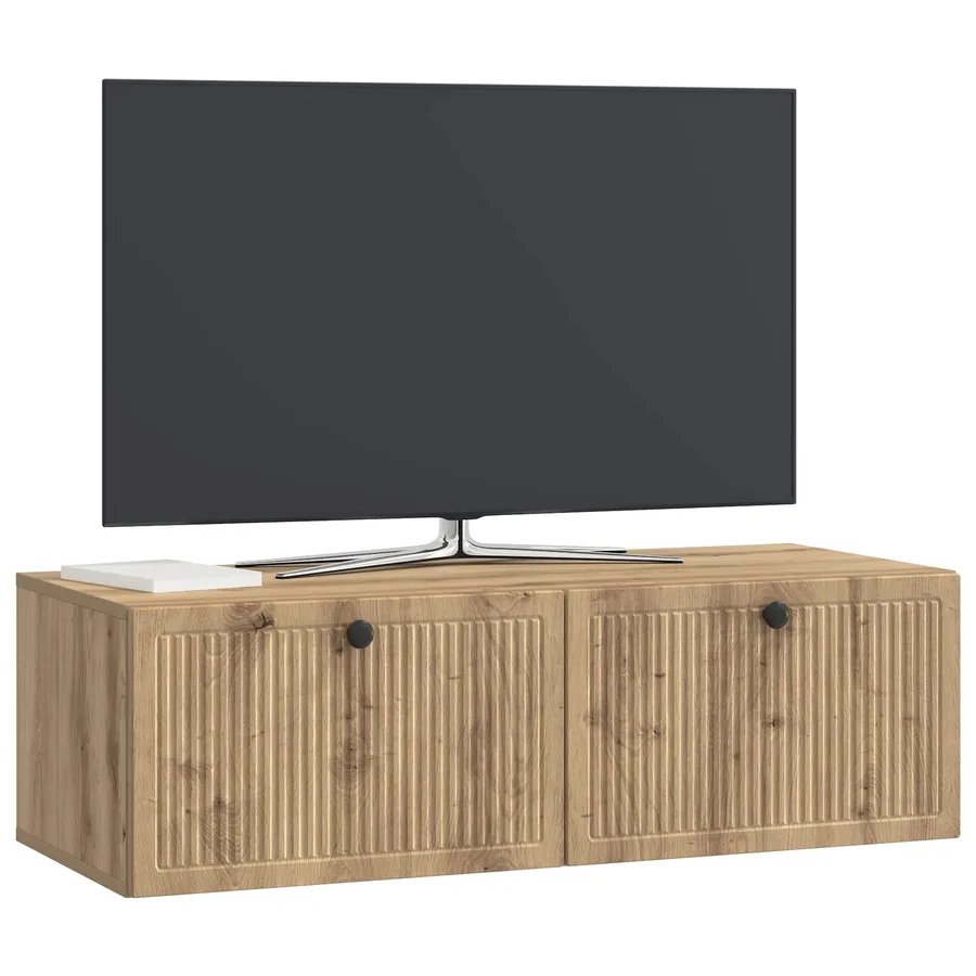 Meuble TV mural 98 x 41 x 30 cm Chêne artisanal - 3
