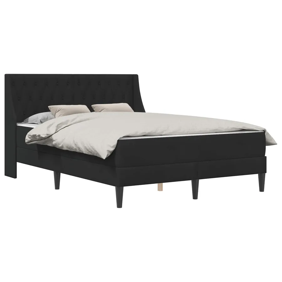 Cadre de lit avec matelas Noir 160 x 200 cm Velours - 2