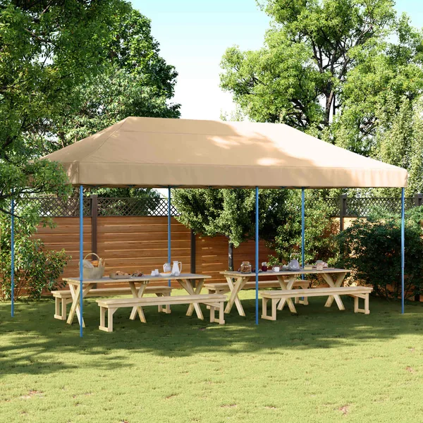 Tente de fête Beige 292 x 580 x 315 cm Tissu Oxford