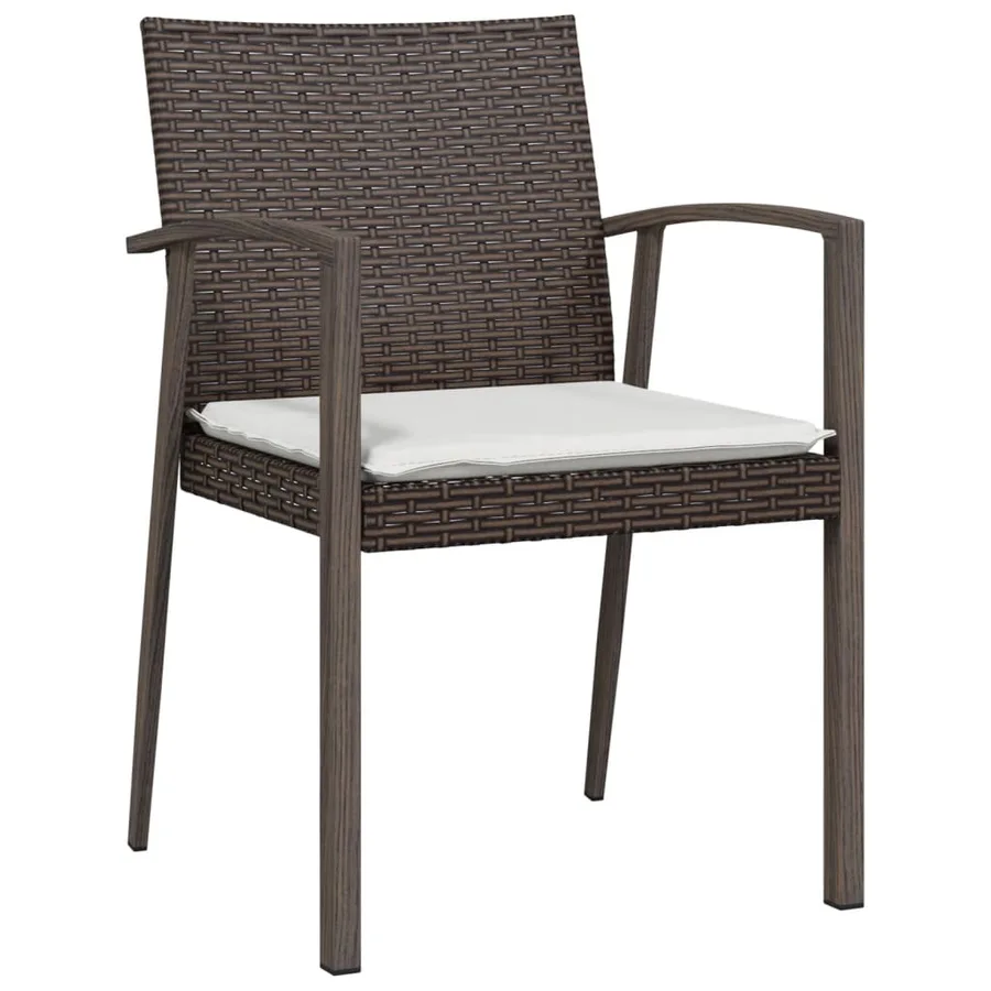 Chaises de jardin coussins lot de 2 marron 56,5x57x83 cm rotin - 3
