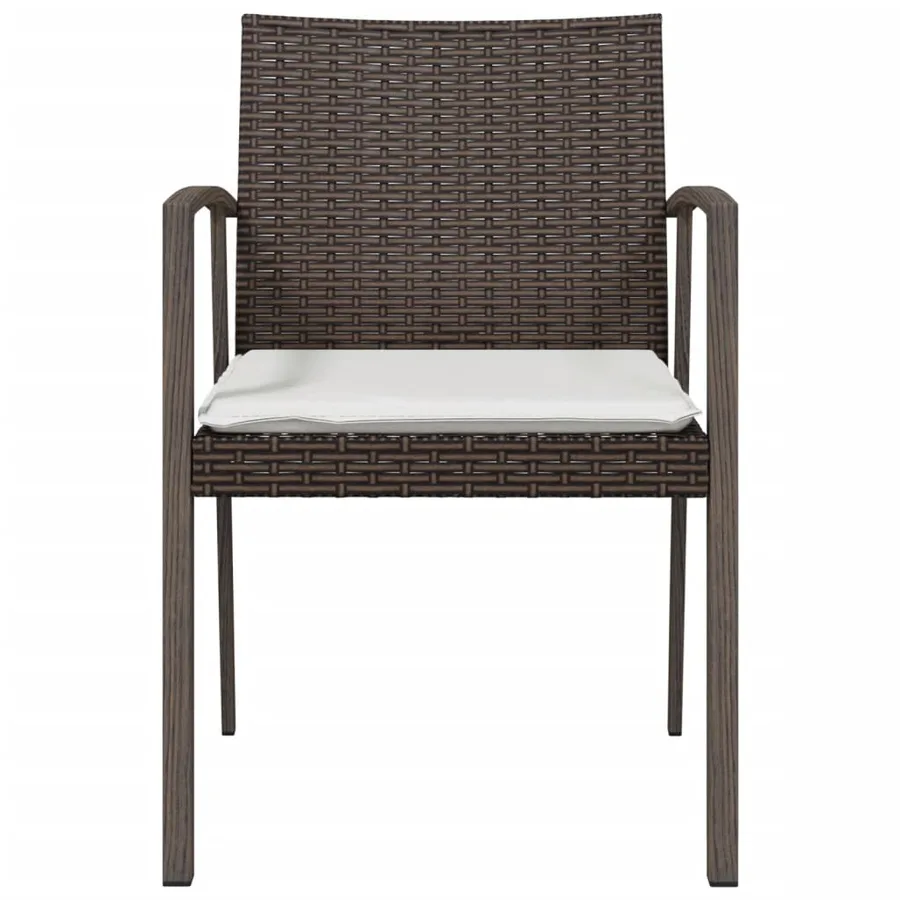 Chaises de jardin coussins lot de 2 marron 56,5x57x83 cm rotin - 4