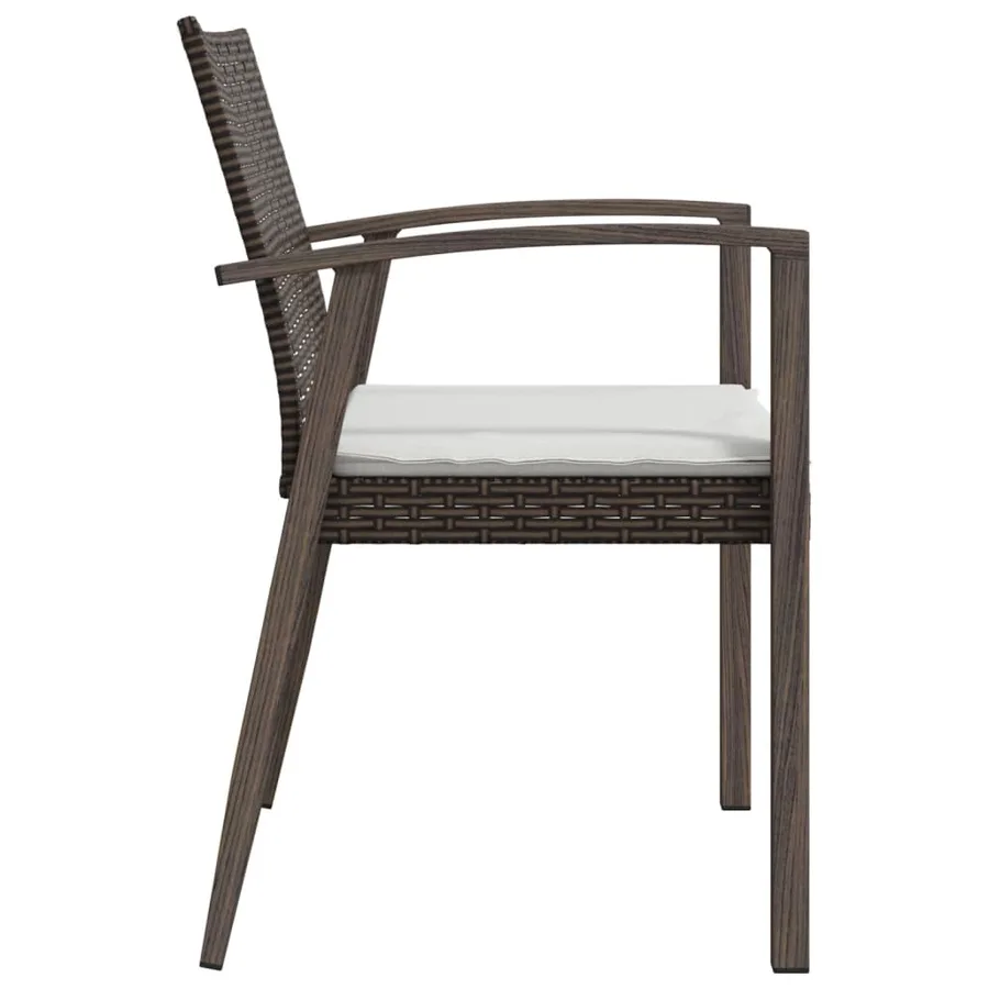 Chaises de jardin coussins lot de 2 marron 56,5x57x83 cm rotin - 5
