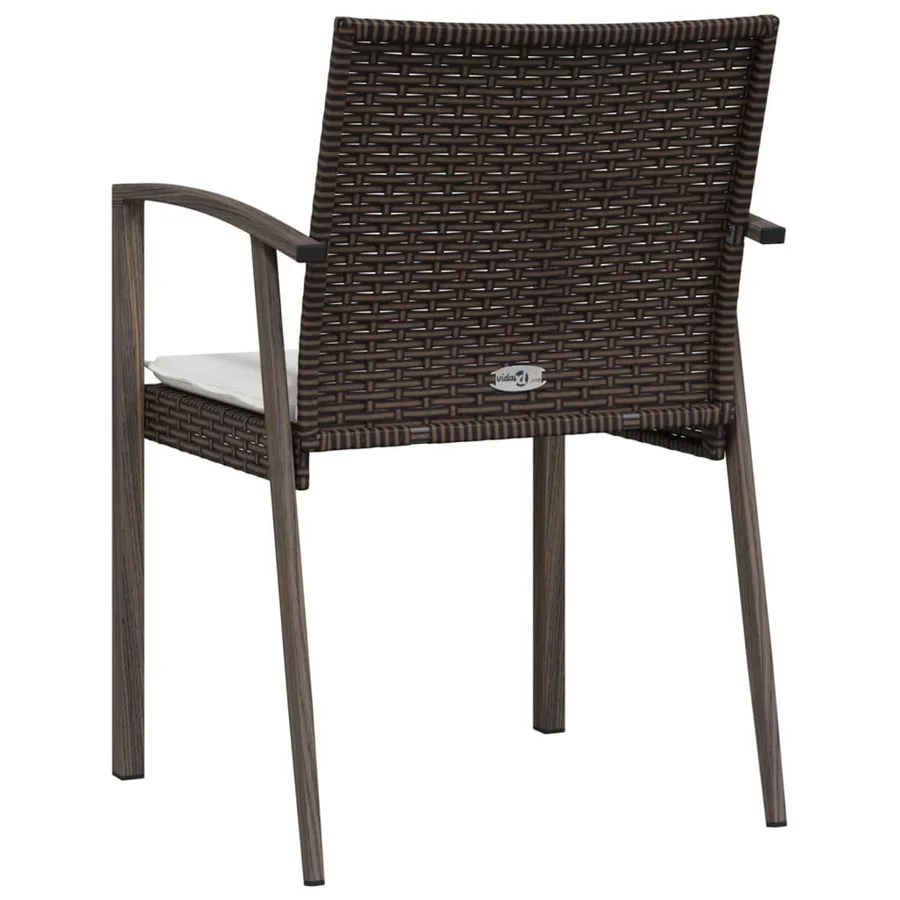 Chaises de jardin coussins lot de 2 marron 56,5x57x83 cm rotin - 6