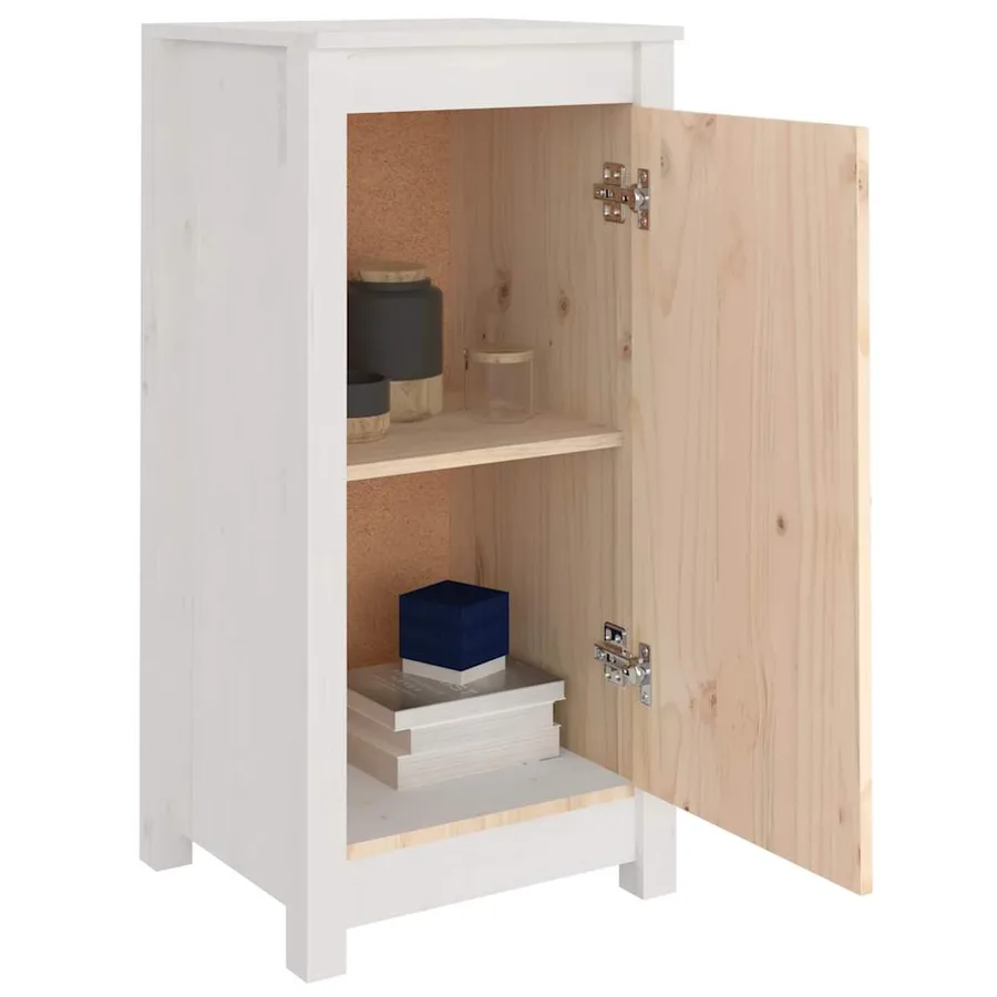 Buffets 2 pcs blanc 39x35x80 cm bois massif de pin - 7