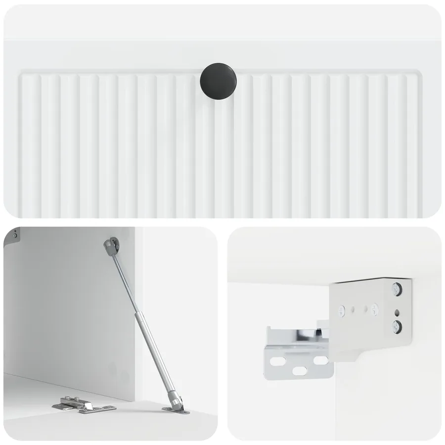 Meuble TV mural Blanc 78,5 x 41 x 30 cm Bois d'ingénierie - 9