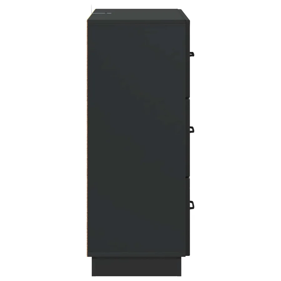 Armoire à tiroirs Noir 66 x 34,5 x 87 cm Bois d'ingénierie - 7