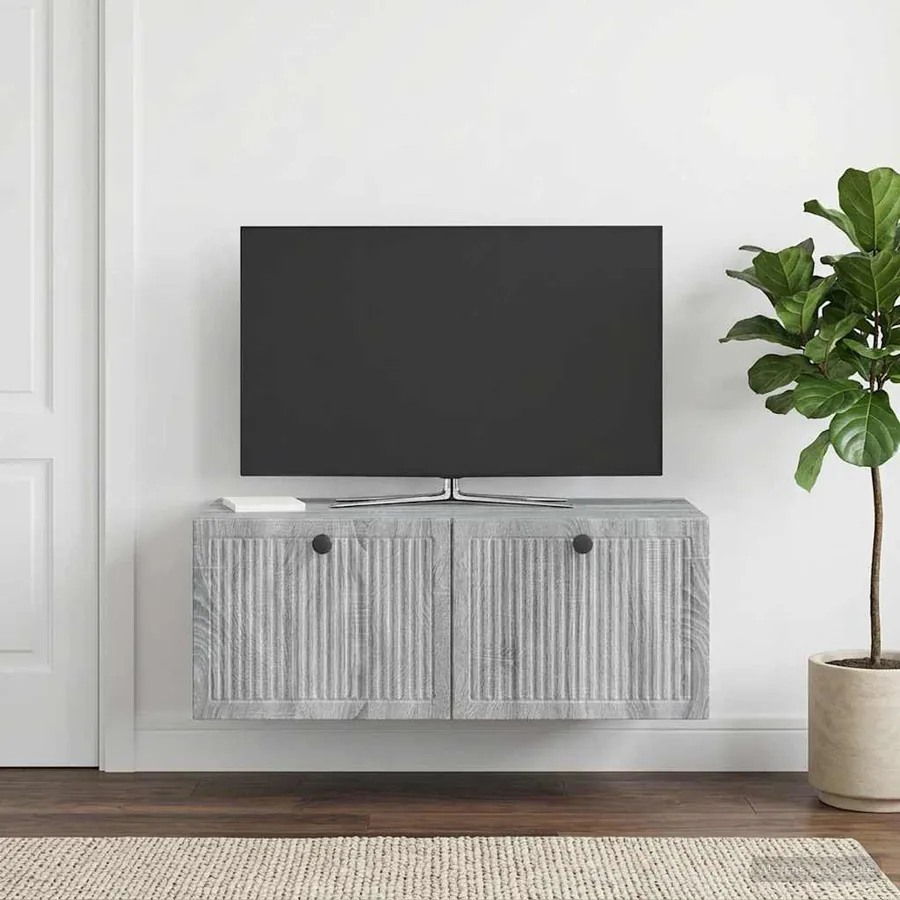 Meuble TV mural Sonoma gris 78,5 x 41 x 30 cm Bois d'ingénierie