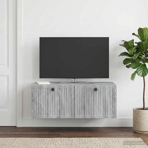 Meuble TV mural Sonoma gris 78,5 x 41 x 30 cm Bois d'ingénierie