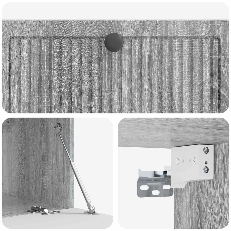 Meuble TV mural Sonoma gris 78,5 x 41 x 30 cm Bois d'ingénierie - 9
