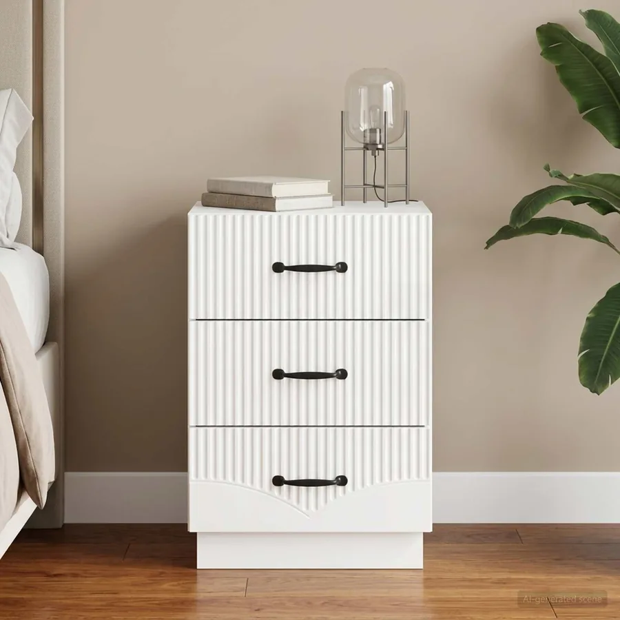 Cabinet de chevet avec tiroir Blanc brillant 43 x 41 x 63,5 cm