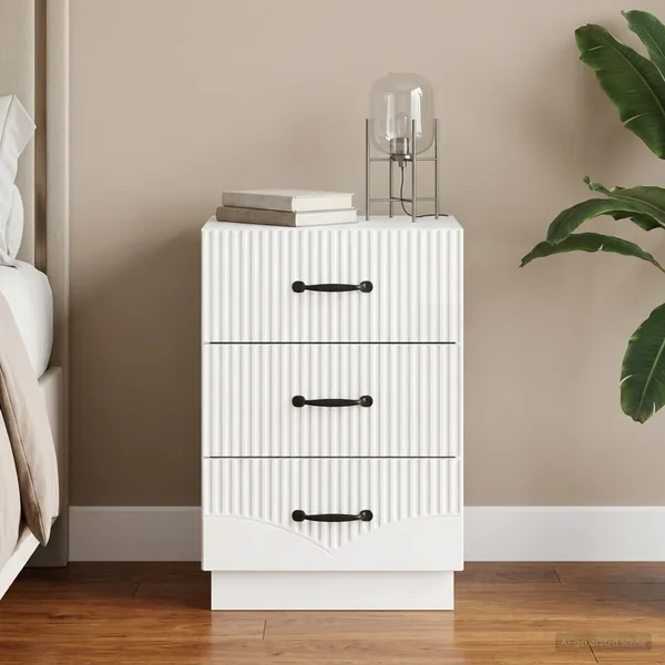 Cabinet de chevet avec tiroir Blanc brillant 43 x 41 x 63,5 cm