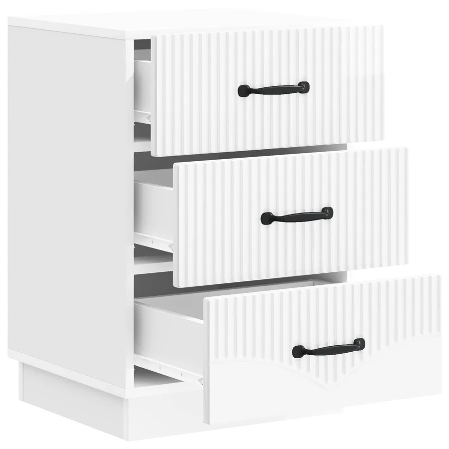 Cabinet de chevet avec tiroir Blanc brillant 43 x 41 x 63,5 cm - 4